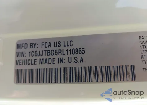 2024 Jeep Gladiator Rubicon from USA, damaged, VIN 1C6JJTBG5RL110865